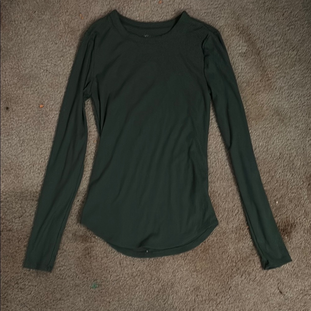 Women's Long Sleeve Top - Dark Green